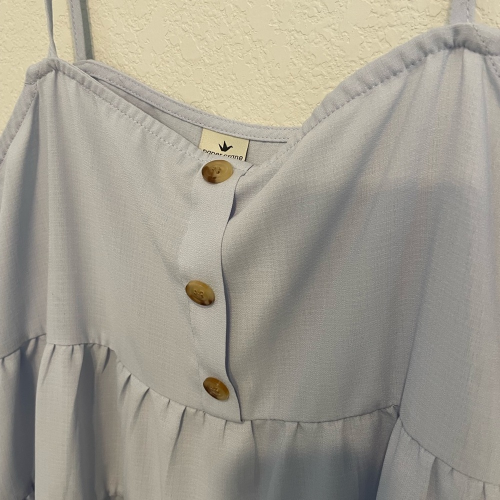 Paper Crane Light Blue V-Neck Top - Picture 2 of 8